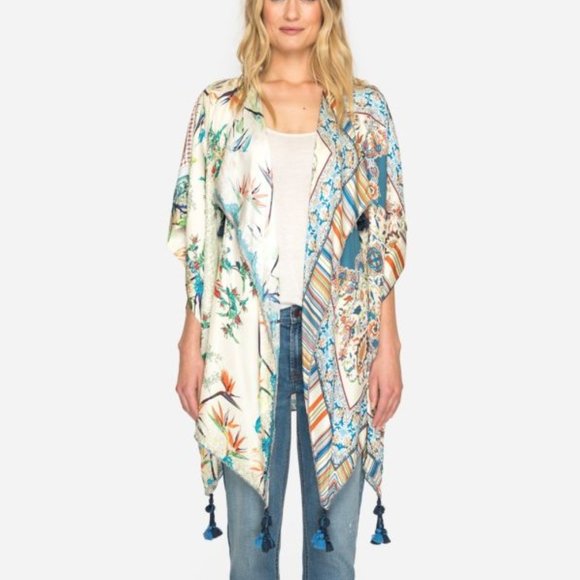 Johnny Was Sweaters - Johnny Was oversized Trentina floral silk kimono